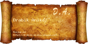 Drabik Anikó névjegykártya